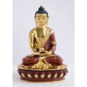 Fine Quality 8.25" Amitabha/Amida Buddha Gold Gilded with Face Painted Statue from Patan, Nepal