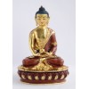 Fine Quality 8.25" Amitabha/Amida Buddha Gold Gilded with Face Painted Statue from Patan, Nepal