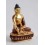 FINE QUALITY 6" MEDICINE BUDDHA GOLD GILDED WITH FACE PAINTED COPPER STATUE FROM PATAN, NEPAL