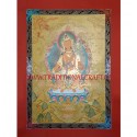 47" x 34.25" Maitreya Buddha Thangka Painting