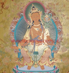 47" x 34.25" Maitreya Buddha Thangka Painting