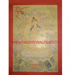 33.5" x 23.75" Gold Maitreya Buddha Thangka Painting