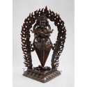 Fine Quality 13.25" Panjarnata Mahakala Oxidized Copper Alloy Statue from Patan, Nepal