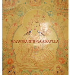 33.25" x 23.5" Guru Rinpoche Thangka Painting