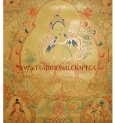 32.5" x 23.5" Green Tara Thangka Painting