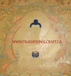 33" x 24.75" Medicine Buddha Thangka Painting