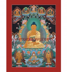 34" x 24.5" Shakyamuni Buddha Thangka Painting