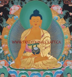 34" x 24.5" Shakyamuni Buddha Thangka Painting