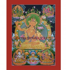 33.5" x 24" Manjushri Thangka Painting
