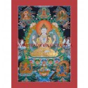 33.25" x 23.75" Chenrezig Thangka Painting