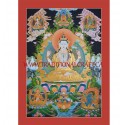 33.5" x 24.25" Chenrezig Thangka Painting