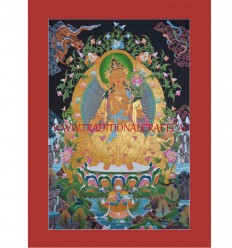 33.25" x 23.75" Maitreya Buddha Thangka Painting