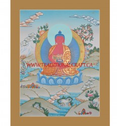 26" x 20.25" Amitabha Buddha Thangka Painting