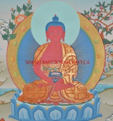 26" x 20.25" Amitabha Buddha Thangka Painting