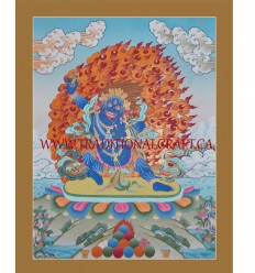 26" x 20" Vajrapani Thangka Painting