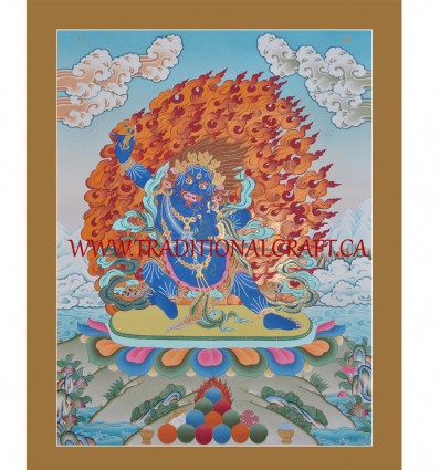 26" x 20" Vajrapani Thangka Painting