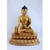 Fine Quality Hand Carved 11.75" Medicine Buddha Antiquated Gold Gilded Copper Statue Patan, Nepal