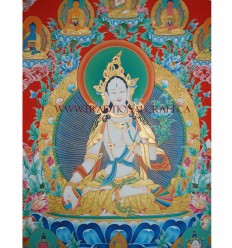 45.5" x 35" - White Tara Thangka Painting