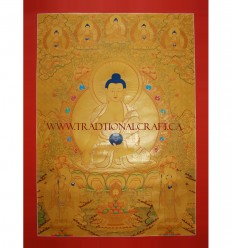 43.75" x 39.5" - Shakyamuni Buddha Thangka Painting
