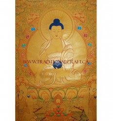 43.75" x 39.5" - Shakyamuni Buddha Thangka Painting