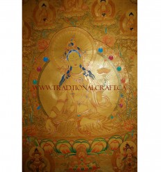 45" x 32.75" White Tara Thangka Painting