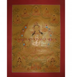 31" x 23" White Tara Thangka Painting