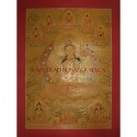 31" x 23" White Tara Thangka Painting