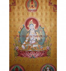 44" x 32"- 108 White Tara Thangka Painting