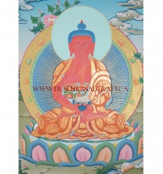 17" x 12.75" Amitabha Buddha Thangka Painting