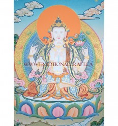 17.25" x 13.25" Chenrezig Thangka Painting