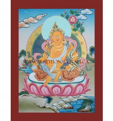 17.25" x 13.25" Jambhala Thangka Painting