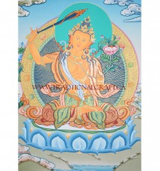 17.25" x 13" Manjushri Thangka Painting