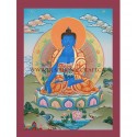 17.25" x 12.75" Medicine Buddha Thangka Painting