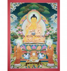 45" x 32.5" Shakyamuni Buddha Thangka Painting