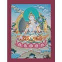 17.25" x 13" White Tara Thangka Painting