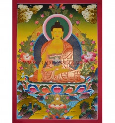 30.5" x 22.25" Shakyamuni Buddha Thangka Painting