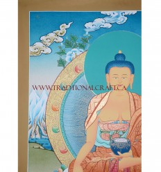 26.25" x 20.25" Shakyamuni Buddha Thangka Painting