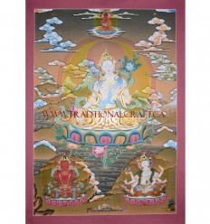 31" x 22.5" White Tara Thangka Painting