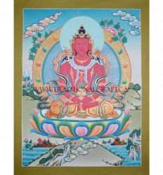 26.75" x 20.75" Aparmita Thangka Painting