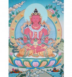 26.75" x 20.75" Aparmita Thangka Painting