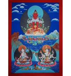 34" x 24" Aparmita Thangka Painting