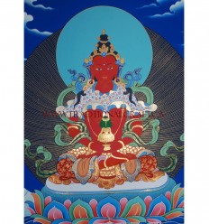 34" x 24" Aparmita Thangka Painting