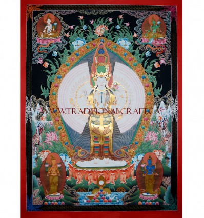 67" x 50"- 1000 Armed Avalokiteshvara Thangka Painting