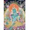 35" x 26.75" Green Tara Thangka Painting