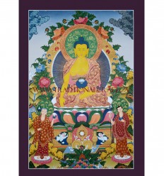 33" x 23" Shakyamuni Buddha Thangka Painting