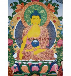 33" x 23" Shakyamuni Buddha Thangka Painting