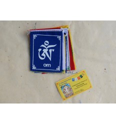 Om Mani Padme Hung Tibetan Prayer Flag - Handmade Frm Nepal for altar cars doors