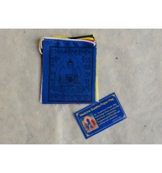 Medicine Buddha Tibetan Prayer Flag - Handmade From Nepal for altars, cars, doors