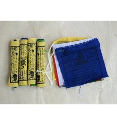 5 Colored Little Mini Combo Cotton Prayer Flags - Handmade From Nepal