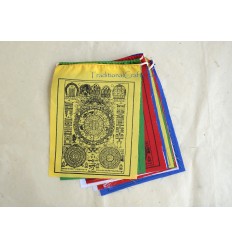 Tibetan Calander Wheel of Astrology Cotton Prayer Flags - Handmade from Nepal